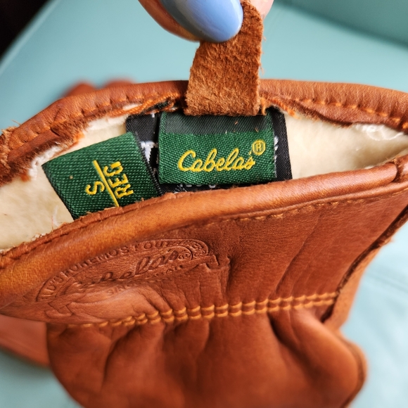 CABELA'S Loved Ranch Work Thinsulate Insulation Lined Golden Leather Gloves S - Picture 8 of 16